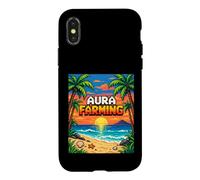 Carcasa para iPhone X/XS Aura Farming Beach Sunset Pixel Gen Z Slang Genz