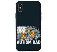 Carcasa para iPhone X/XS Autism Dad T-Rex - Rompecabezas patriótico de EE. UU