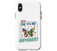 Carcasa para iPhone X/XS Autism It's Ok To Be Different Butterfly Puzzle Kid Teacher