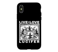 Carcasa para iPhone X/XS Ave a Satanás Live Love Lucifer con Dancing Demons Original