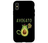 Carcasa para iPhone X/XS Avogato Cinco De Mayo Regalo Cinco De Meow Avogato Cat Aguacate