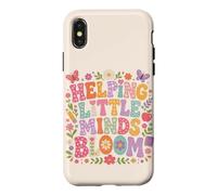 Carcasa para iPhone X/XS Ayudando a Little Minds Bloom Teacher Floral Mariposa Manzana