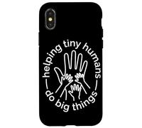 Carcasa para iPhone X/XS Ayudando a los pequeños Humanos a Hacer Grandes Cosas Línea Minimalista para Maestros