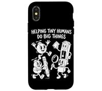 Carcasa para iPhone X/XS Ayudando a los pequeños Humanos a Hacer Grandes Cosas Retro Profesor Educador