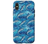 Carcasa para iPhone X/XS Azul Marlin Pesca Big Game Fisherman Fish Pattern