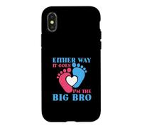 Carcasa para iPhone X/XS Baby Ether Way It Goes I'm The Big Bro Gender Reveal Party