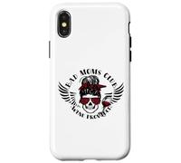 Carcasa para iPhone X/XS Bad Moms Club Wine Proporcionado moño desordenado cráneo Divertido mamá