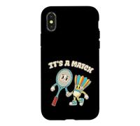 Carcasa para iPhone X/XS Bádminton Amor Retro Vintage It's A Match