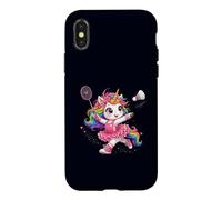 Carcasa para iPhone X/XS Bádminton Unicornio Arco Iris Kawaii Girls Shuttle