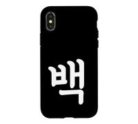 Carcasa para iPhone X/XS Baek Número Cien Hangul Coreano Número 100 Corea del Sur