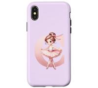 Carcasa para iPhone X/XS Bailarina Girl Dancing Name First Letter C Girly Tutu Ballet