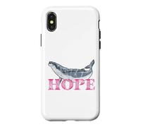 Carcasa para iPhone X/XS Ballena jorobada Hope Line Art - Diseño detallado de Ballena