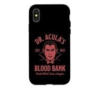 Carcasa para iPhone X/XS Banco de Sangre del Dr. Acula: Drácula Espeluznante Vampiro Halloween
