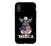 Carcasa para iPhone X/XS Bandana Barral Racer con la Bandera Estadounidense de Rodeo Cowboy Country