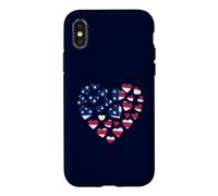 Carcasa para iPhone X/XS Bandera Americana con Forma de corazón de Estados Unidos - America Love Patriotic