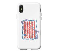 Carcasa para iPhone X/XS Bandera con Lazo de Sweet Land of Liberty Patriotic Coquette, EE. UU.
