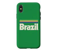 Carcasa para iPhone X/XS Bandera de Brasil Retro Brasileiro Brasil Bandera Verde Brasil Brasil