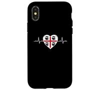 Carcasa para iPhone X/XS Bandera de Cerdeña Heartbeat Four Moros Pride Design