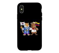 Carcasa para iPhone X/XS Bandera de Colombia y Corea del Sur Raíces Colombo-Coreanas