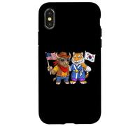 Carcasa para iPhone X/XS Bandera de EE. UU. y Corea del Sur Coreano-Americanas