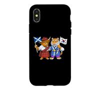 Carcasa para iPhone X/XS Bandera de Escocia y Corea del Sur Raíces escocesas Coreana