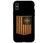 Carcasa para iPhone X/XS Bandera de Estados Unidos con Cruz de Jerusalén - Deus Vult