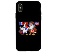 Carcasa para iPhone X/XS Bandera de Francia y Estados Unidos Raíces