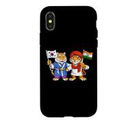 Carcasa para iPhone X/XS Bandera de India y Corea del Sur Raíces Indio-Coreanas