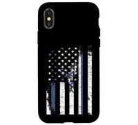 Carcasa para iPhone X/XS Bandera de Israel Envejecido, Encima, Bandera Americana