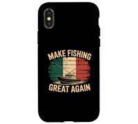 Carcasa para iPhone X/XS Bandera de Italia Retro Vintage Que Hace Que la Pesca Sea Genial de Nuevo