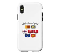 Carcasa para iPhone X/XS Bandera de los reinos anglosajones de Inglaterra con Letras Negras
