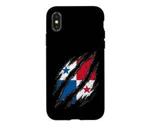Carcasa para iPhone X/XS Bandera de Panamá Rasgada con Garra con diseño patriótico