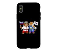 Carcasa para iPhone X/XS Bandera de Rusia y Corea del Sur Raíces Rusas Coreana