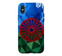 Carcasa para iPhone X/XS Bandera del Pueblo romaní, Bandera Gitana, geométrica, Patrimonio romaní