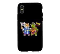 Carcasa para iPhone X/XS Bandera Ecuador y Corea del Sur Raíces ecuatoriano-Coreanas