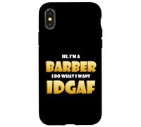 Carcasa para iPhone X/XS Barber Idgaf Meme Cute Occupation Hairdresser Gear Barbers