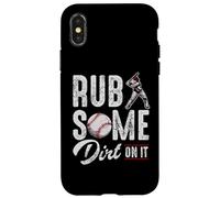 Carcasa para iPhone X/XS Baseball Rub Some Dirt On It Frases de Humor Divertido Citas