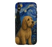 Carcasa para iPhone X/XS Basset Fauve de Bretagne Perro Van Gogh Noche Estrellada