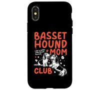 Carcasa para iPhone X/XS Basset Hound Mom Club La Vida es Mejor con Basset Hounds Dog