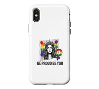 Carcasa para iPhone X/XS Be Proud and Be You Rainbow LGBTQ Pride Feminista