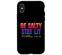 Carcasa para iPhone X/XS Be Salty Stay Lit Christian Matthew 5:13-16 Faith