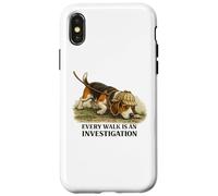 Carcasa para iPhone X/XS Beagle: Cada Paseo es una investigación, Divertido Amante de los Perros