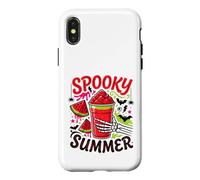 Carcasa para iPhone X/XS Bebida de Mano Spooky Summer Watermelon Skeleton