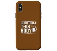 Carcasa para iPhone X/XS Beer Built This Body Funny Humor Cita Beber