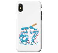 Carcasa para iPhone X/XS Béisbol 6 7 Six Seven Candy Helado Burbujas Tiempo de Juego