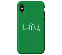 Carcasa para iPhone X/XS Béisbol Heartbeat Love Sports Fan