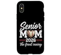 Carcasa para iPhone X/XS Béisbol Senior Mamá 2026 Final Inning Orgullosa Mamá Madre Madre