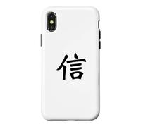 Carcasa para iPhone X/XS Belief Kanji - Caligrafía China Japonesa, diseño de fe
