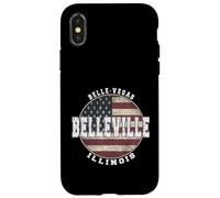 Carcasa para iPhone X/XS Belleville Illinois, Bandera Americana Vintage