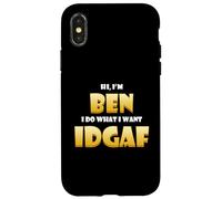 Carcasa para iPhone X/XS Ben Costume Idgaf Cute Personalized First Name Benjamin Bens
